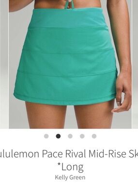 Lululemon Pace Rival Mid Rise Tennis Skirt Kelly Green Sz 6